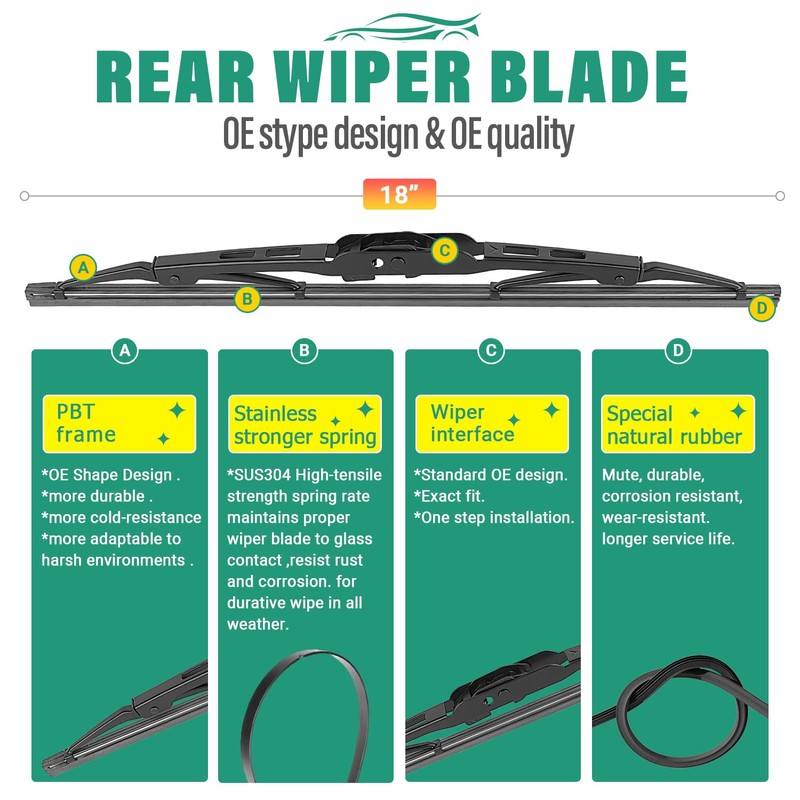 24" 21" 18" Windshield Wiper Blades Replacement for Acura MDX