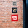 Square Staff Only Sign with Adhesive Tape, Mounts On Any