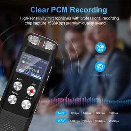 G 72GB Digital Voice Recorder: Voice Activated Recorders with Playback, Audio R...