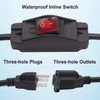 TWTADE 3 Prong Extension Cord with Inline Switch On/Off 14AWG