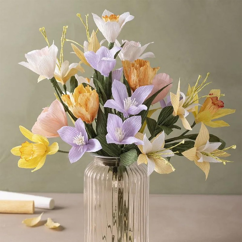Spring Flowers Bouquet | Crepe Paper Flower Making Craft Kit