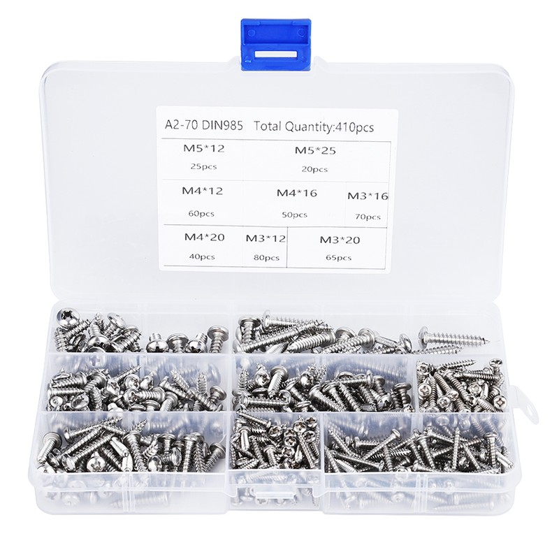 410PCs Self Tapping Screw Hardware Mixed Set Mini Power Tool