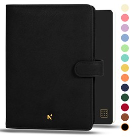 NEORAH — A5 Travel Journal Notebook Organiser SLEEVE with Snap + Journal - [ DOTGRID JOURNAL INCLUDED ] - Office Diary Notebook Planner Holder - Vegan Leather | Insert any Soft Cover & replace when
