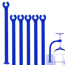 HJYZY 21cm Dishwasher Attachment Dishwasher Wine Glass Protector Tether Protecting wine glasses from damage in the dishwasher Blue 6 pcs