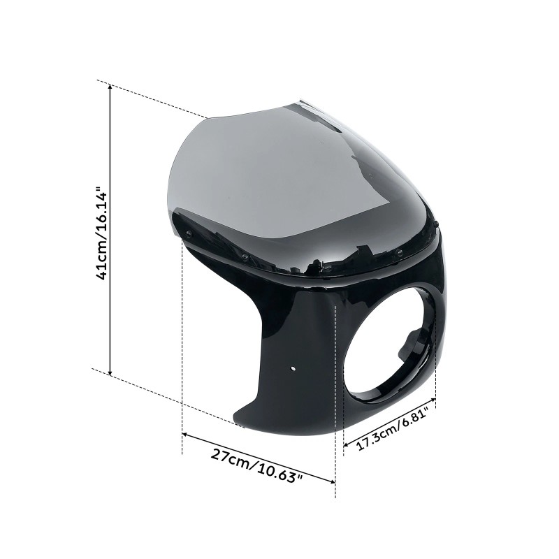 TCMT Headlight Fairing Windshield Screen Cover Fit For 7" Round