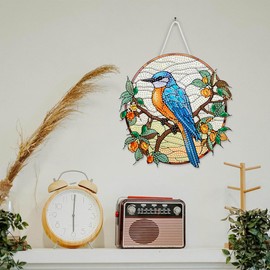 SKRYUIE Hanging Diamond Art Kits for Adults Bird, DIY Window Pendant Diamond Painting Kit Sun Catcher, Special Shaped Crystal Acrylic Double Sided, Porch Outdoor Spring Ornament 7.91 x 7.76 Inch