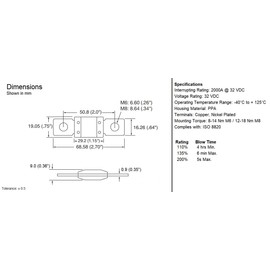 MEGA/AMG Fuse 50 Amp, 32V, 298 Series, Time Delay, Bolt Down - Automotive/Marine (50A / 32V) - 2 Pack