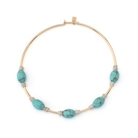 Robert Lee Morris Soho Women's Turquoise Stone Bead Wire Collar Necklace