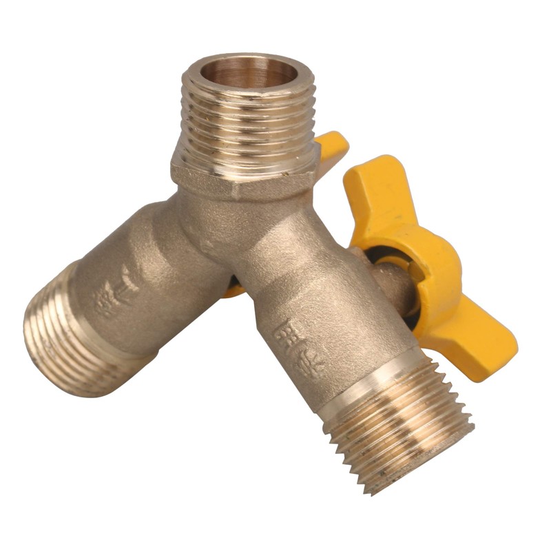 Bstinay Dual Shut-off Controls Valve Y Connector 3-Way Metal Splitter