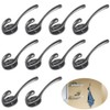 10X CLASSIC ANTIQUE INDUSTRIAL STYLE DOUBLE COAT HOOK CAST IRON