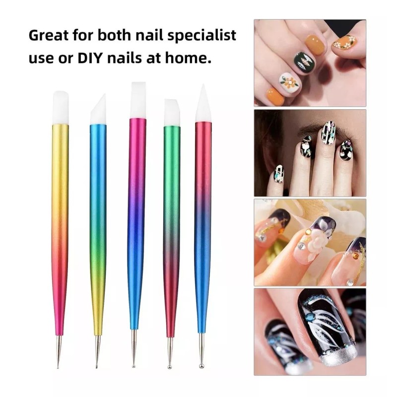 Unic Pincel De Silicon Para Decoración 3d Con 5 Punteros