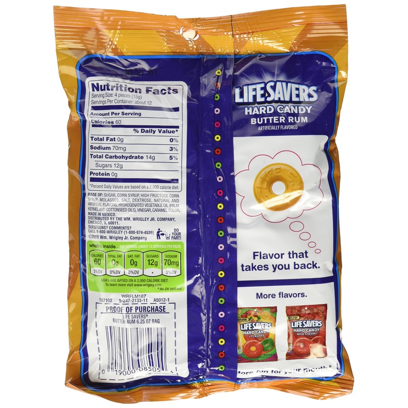 LifeSavers Candy, Individually Wrapped, Butter Rum - 6.25 oz (2