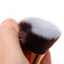 Brocha de maquillaje base profesional 2 piezas tapa plana Kabuki para mezclar crema líquida nueva