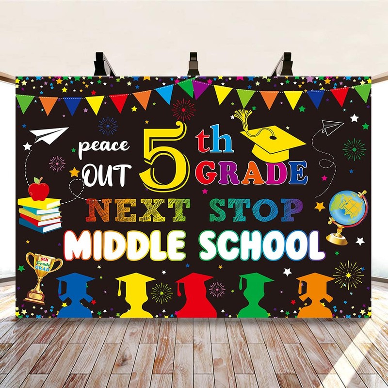 5th Grade 2025 Graduation Backdrop Next Stop Middle School Elementary