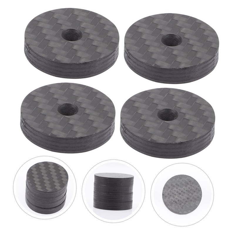jojofuny 12pcs Carbon Fiber Speaker Isolation Pads Shockproof Feet for