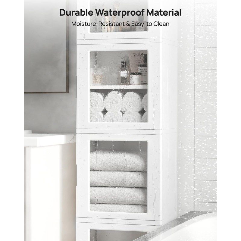 Vtopmart 63.2" Tall Slim Bathroom Storage Cabinet with 4 Adjustable
