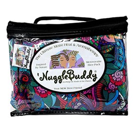 'NUGGLEBUDDY NEW! Microwave Moist Heat & Aromatherapy Organic Rice Pack. Cold Pack. Gorgeous " Paradise Paisley" Fabric with PURE PEPPERMINT Aromatherapy