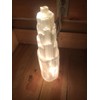 16" Extra Large Selenite Tower Lamp White Natural Crystal Light