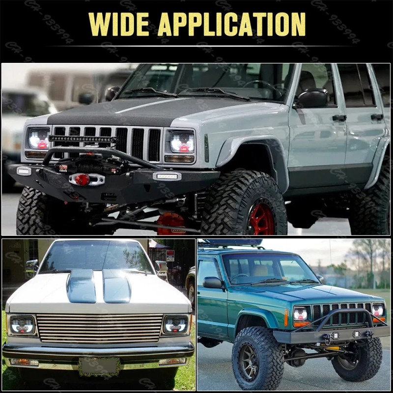 Unbranded 7x6" 5x7" LED Headlight DRL For 1986-1995 Jeep Wrangler