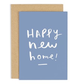 Old English Co. Blue New Home Card for Couple - Modern Cute HousewarmingCard for Them - Congratulations On Your New House, Apartment, Flat | Blank Inside with Envelope