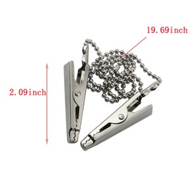 ZYAMY 2pcs Dental Bib Clips Metal Napkin Clip Chain Keep Your Napkin Securely Placed While Dining, Silver