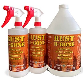 Rust-B-Gone/Rust Stain Remover/for Removing Rust from Concrete, Brick, Stucco, Iron and Ferrous-Based Metals/Made in USA/Quality Chemical / 1 Gallon Combo, 3 Piece Set