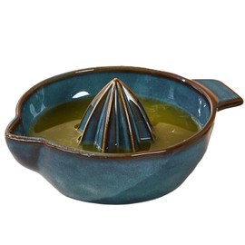 Ceramic Lemon Juicer Reamer Manual Citrus Lime Hand Squeezer Bowl with Handle and Pour Spout, Handheld, Easy to Use and Clean