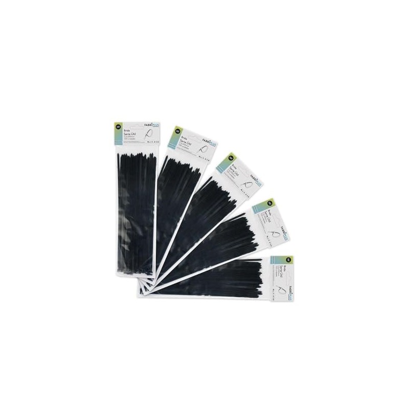 Bag of 100 Black Cable Ties, 2.5 x 200 mm,