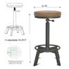 Diwhy Industrial Vintage Bar Stool, PU Seat Counter Stool, Height