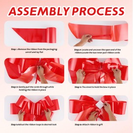 WWTIANFC Big Car Bow 30 Inch Giant Car Bow for Birthday, Christmas, Wedding Reception, Surprise Party Large Gift Wrapping for Huge Present (Red)