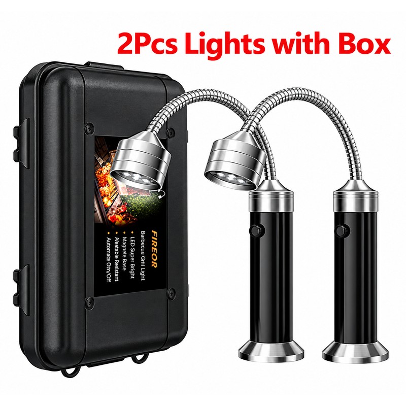 Portable LED BBQ Grill Light – Handle-Mount Clip-On Flashlight for