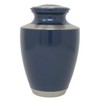 Modern Moonlight Blue Cremation Urn - Blue with Silver Accents,