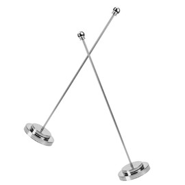 NUOBESTY 2Pcs Silver Metal Flag Pole for Desk Decorations, Compact and Portable Flag Stick Holder with Stable Base for Meeting Room, Parties, and Events, 12.99In