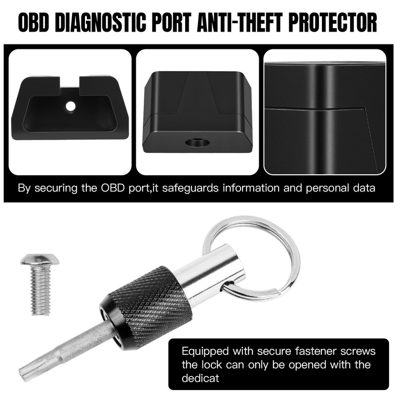 MLWIRD OBD2 Port Lock Black Aluminum Alloy OBD Diagnostic Port