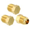 PATIKIL Male 5/8 Inch Brass Seal Plug, Pack of 3,