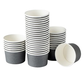 Restaurantware Coppetta 3 Ounce Paper Cups 50 Durable To Go Cups - Disposable Sustainable Gray Paper Dessert Cups Microwavable & Freezable For Cafes And Restaurants