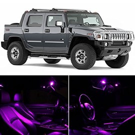 LEDpartsNow Interior LED Lights Replacement for 2003-2009 Hummer H2 Accessories Package Kit (20 Bulbs), FUCHSIA PURPLE
