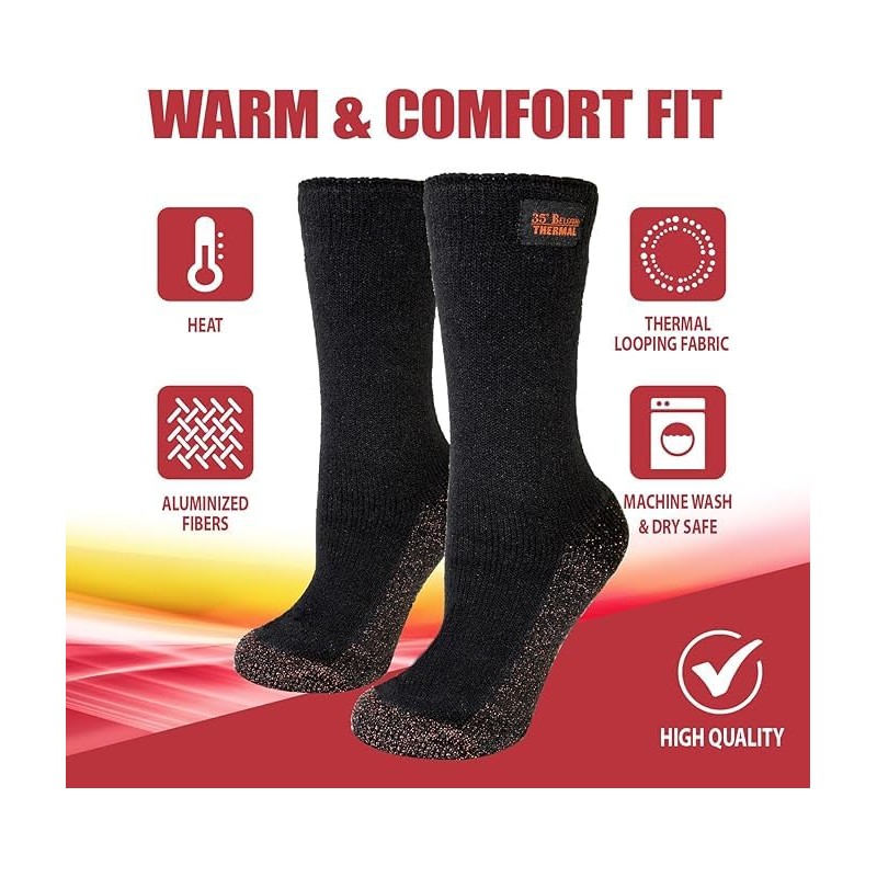35° BELOW Thermal Insulated Socks for Men and Women, Designed