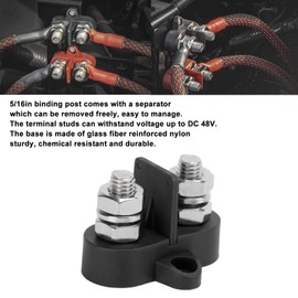 QANYEGN Bus Bar Terminal Block, Power Distribution Junction Stud, Power Distribution Block for Truck RV Boat (B(Black))