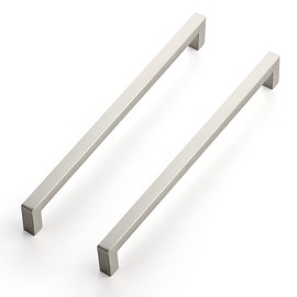 Ravinte 12 Pack 10 Inch Square Cabinet Handles - Satin Nickel Pulls, Brushed Nickel Drawer Pulls, Kitchen Hardware for Cabinets, Cupboards, Drawers