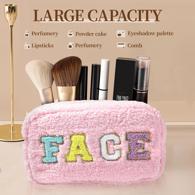 oyhqes 2Pcs Preppy Makeup Organizer Bag Set (hair,face)