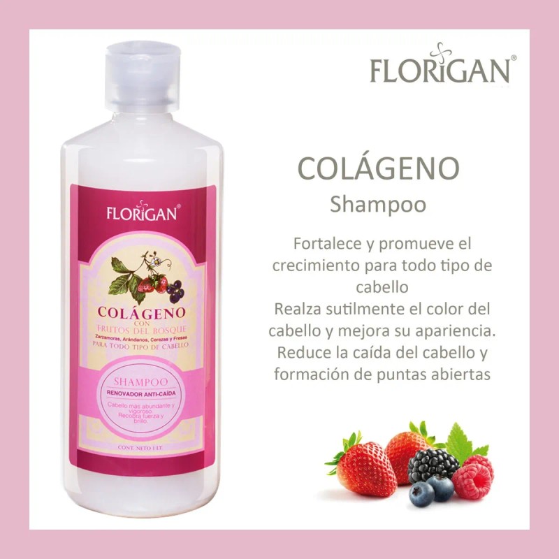 Shampoo Renovador Anticaida Colageno 1lt. Florigan