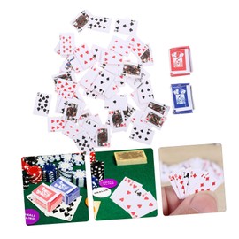 Abaodam 2pcs Miniature Poker Cards Scale Playing Board Game for Dollhouse Home Decor for Boy Girl Adults Creative Fun for Family Gatherings Office Play Random Style