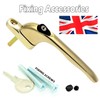 2 Heather UK Polished Gold Upvc Replacement Window Handles Double