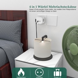 Travel Plug 3 x German Converter Socket EU Plug for Office Home Travel White