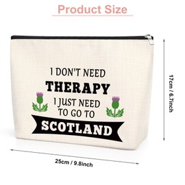 Scottish Gifts for Women Cosmetic Pouch Inspirational Gifts for Friends Girl Daughter Sister Scottish Thistle Flower Makeup Bag Toiletry Bag Christmas Birthday Presents Travel Makeup Bag