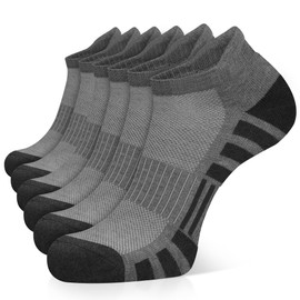 Airacker Ankle Athletic Running Socks Cushioned Breathable Low Cut Sports Tab Socks for Men and Women (6 Pairs)