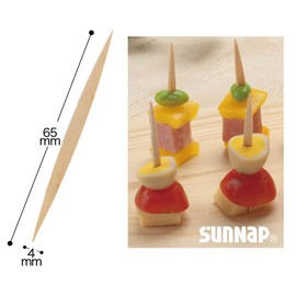 Sunup PIW300S Pincio Spicks, 300 Pieces, Wooden Picks That Stick Firmly to Foods, Create a Stylish Bar, Spanish Style Toothpick, 2.6 inches (65 mm)