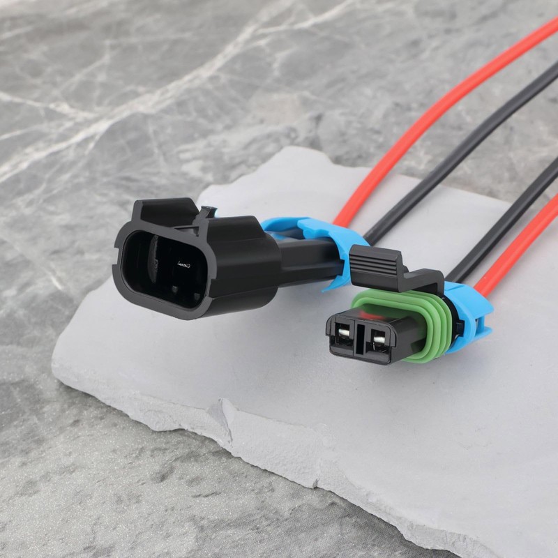 Micro Traders 4PCS 2-Pin Car Fan Plug Wiring Harness Male