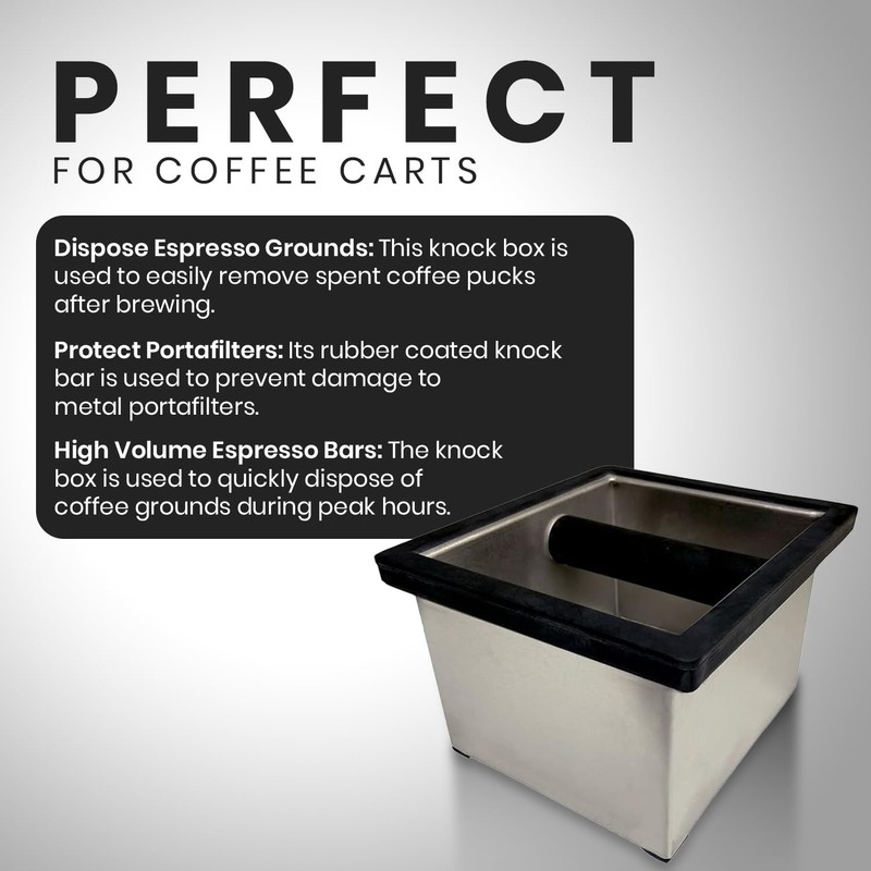 Rattleware Heavy-Duty Stainless Steel Knock Box Espresso Puck Disposal with